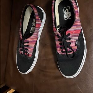 Vans Era Multicolor Stripe Canvas Sneakers | Black Toe | EUC Mens size 12